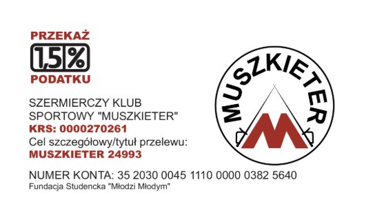 Przekaż 1,5% podatku: KRS 0000270261, cel szczegółowy MUSZKIETER 24993